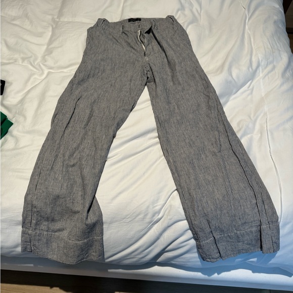 Abercrombie & Fitch Navy and White Striped Crop Pants - Picture 1 of 3